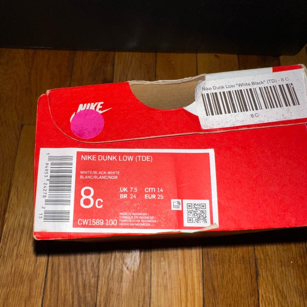 Nike Dunk Panda TD Size 8c Worn